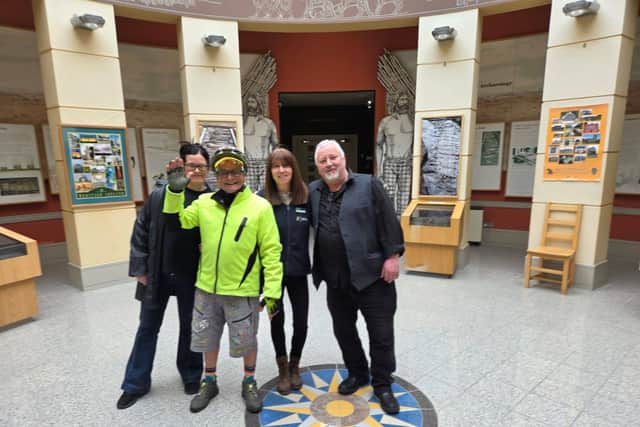 Posting on their social media, they wrote, "Well now! You just never know who will pop in to Corlea for a visit! Our guides Noel, Nyree and Clair had a surprise visit from UK TV presenter Timmy Mallet! Timmy is presently touring in the area on his bike and by all accounts had a lovely visit." 