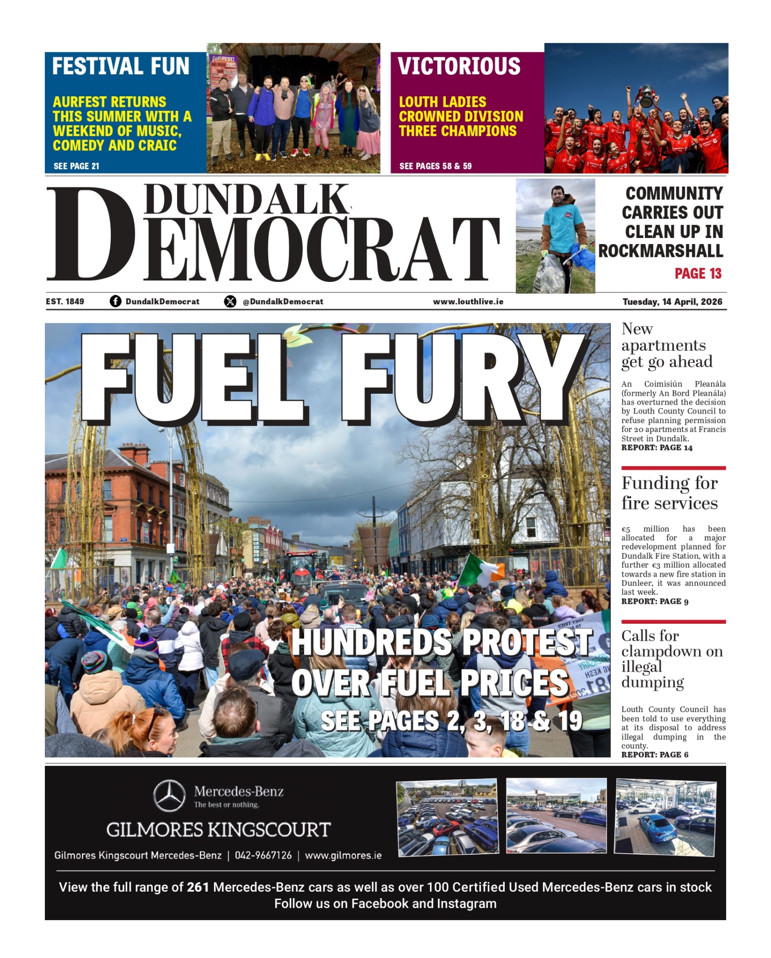 This week's Dundalk Democrat front page
