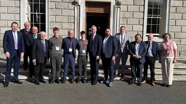 Representatives from St Eunan's College and Donegal politicians at the Dáil in Dublin