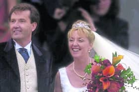Daniel and Majella on their wedding day, November 4, 2002, at St Mary's Church, Kincasslagh