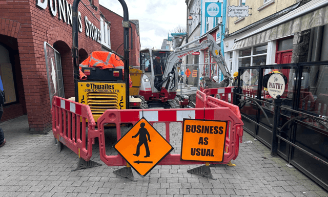 Works taking place on St Kieran's Street in Kilkenny City
