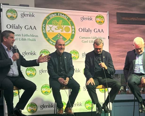 Michael Duignan interviewing Mickey Harte, Jimmy Barry Murphy, Nicky English