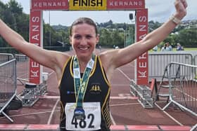 Caitriona Jennings after winning the Donegal Half Marathon in August 2025