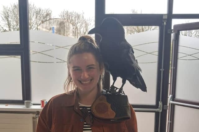 Dave the Raven, who has featured in the popular historical drama series Vikings, was one of the adorable birds brought along by Dave and Shay of Raven Haven Aviaries, for a community event organised to coincide with Social Prescribing Day 2026.
