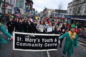St Mary's Youth and Community Centre took part in the Tullamore parade. Pic: Ger Rogrs Photography