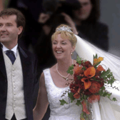 Daniel and Majella O'Donnell on their wedding day. Photograph credit: PA Images / Alamy Stock Photo. Photograph supplied by Aileen O'Brien of O'Brien PR