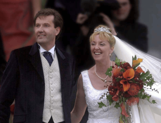 Daniel and Majella O'Donnell on their wedding day. Photograph credit: PA Images / Alamy Stock Photo. Photograph supplied by Aileen O'Brien of O'Brien PR