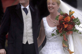 Daniel and Majella O'Donnell on their wedding day. Photograph credit: PA Images / Alamy Stock Photo. Photograph supplied by Aileen O'Brien of O'Brien PR