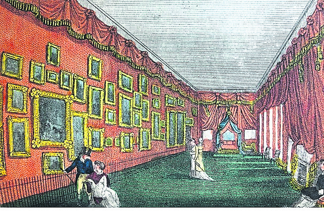 The Linwood Gallery of Pictures in Needlework (c.1810), Leicester Square, London I PICTURE CREDIT: Yale Center for British Art