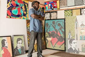 Artist Macola Vonga and his work, the Pearse brothers mosaic