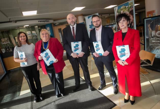 Group pictured at Derry Credit Union on Thursday afternoon last for the launch of the Irish League of Credit Unions 'First Community Impact Report for Credit Unions'.