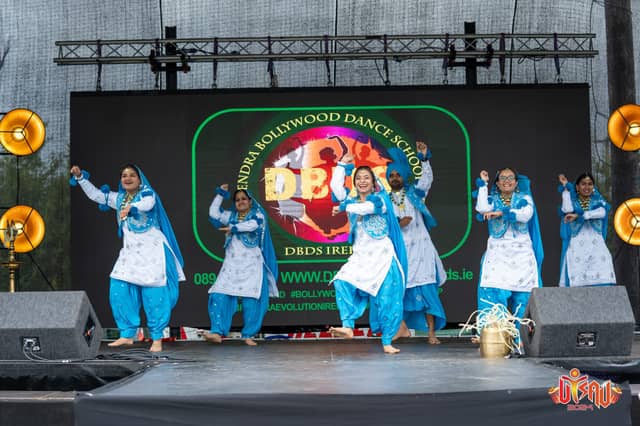 Performers at the 2025 Utsave Midland Indian Fest.