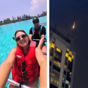Valerie Wheeler and Gavin Young enjoying their honeymoon before  ‘missile and drone interceptions’ in Dubai