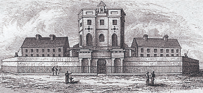 From Fitzgerald and McGregor, Limerick County Gaol (1827). The elaborate gatehouse was not built as planned