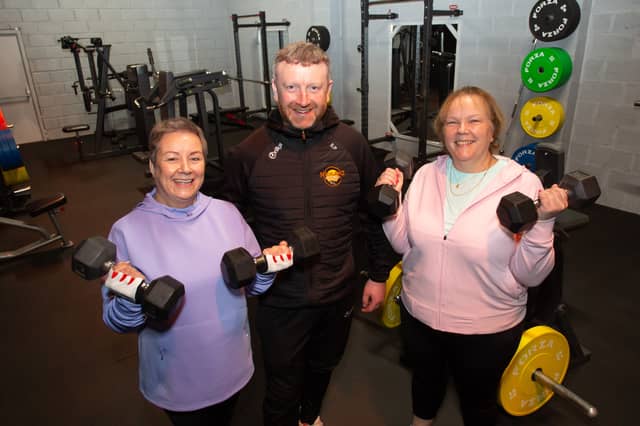 Cancer exercise specialist and personal trainer Stephen Spollen (centre) with clients Edel Mahon (left) and Carol Grogan (right)
