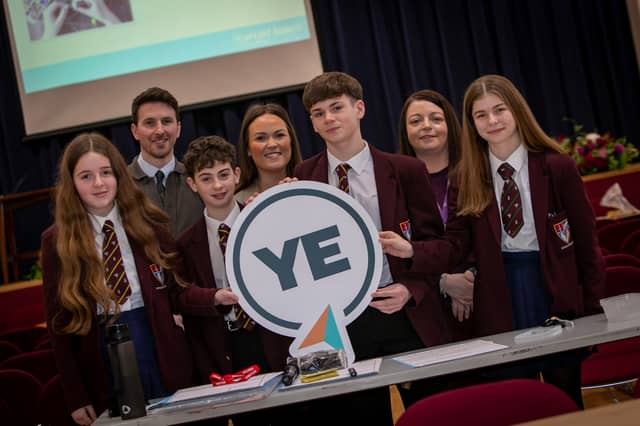 Some of the students at Foyle College pictured at last week's AIB/Young Enterprise NI 'Project Business' workshop. (Photo: Jim McCafferty Photography)