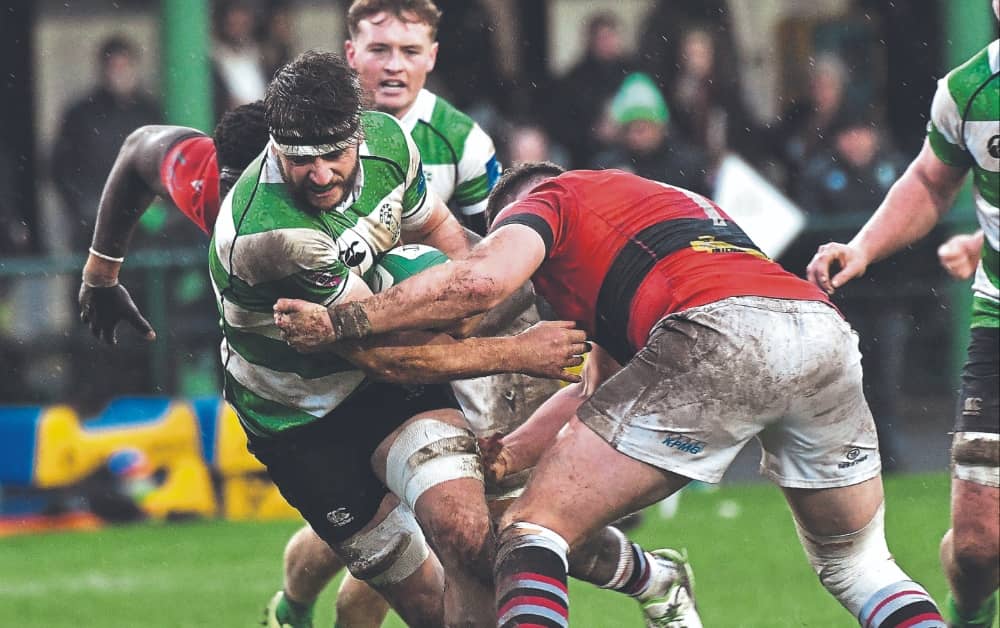 Stephen Lackey in action for Naas RFC