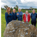 Peter Brosnan, Conn Herbert, Richard O’Connor, Mary Irwin, David O’Connor and John Cunningham at Killeedy Eco Park with Jacqueline Durnin of SSE Community Fund