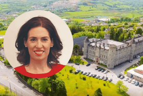 St Eunan's College and (inset) Minister for Education and Youth, Hildegarde Naughton TD