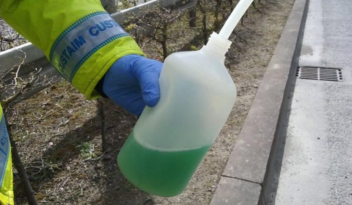 Customs officers tested the fuel at the road side