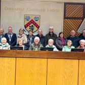 Members of Ballyroan Active Retired group with Laois County Council Cathaoirleach Cllr Barry Walsh at the January 26 council meeting.
