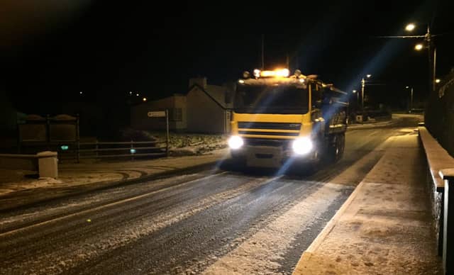 Road gritters are in action tonight