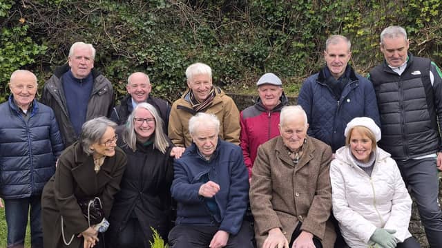 Niall McGinley with friends and family in Letterkenny on Saturday. Photos: Cllr Donal Mandy Kelly