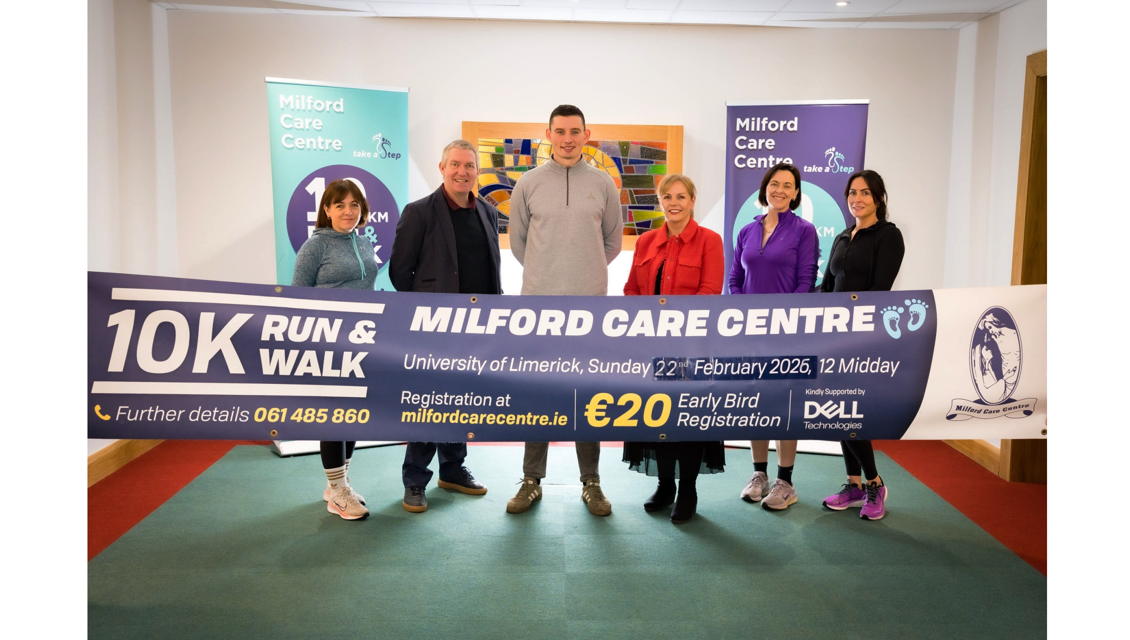 Jacqueline Reed, Sean O'Reilly, DELL,  Gearoid Hegarty, Limerick Senior Hurling Team, Mary O'Brien Chief Executive Officer, Milford Care Centre, Sara Stout and Mary Stritch  Picture: Keith Wiseman