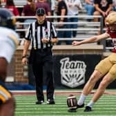 Andy kicking off for the Boston College Eagles