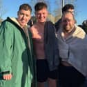 Out enjoying the Banagher Christmas day swim were Michael McLoughlin, Ollie Hickey, Paul Looby.