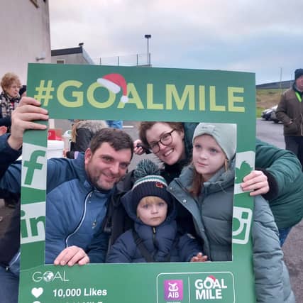 Happy faces at the inaugural Kinnitty GOAL Mile on Christmas Day last year.