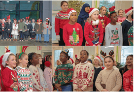 Students sang Christmas carols and showed off their musical talents