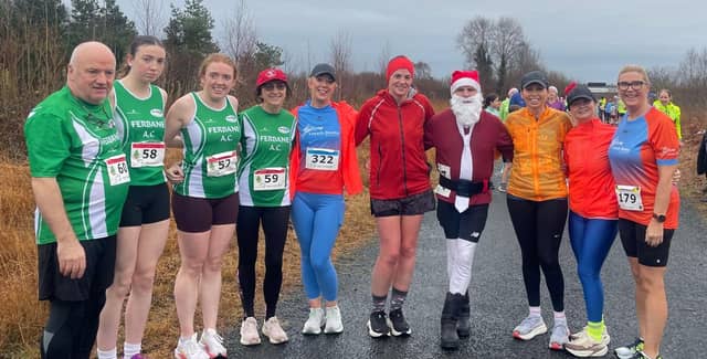 Some of the many participants in the Lough Boora Santa Dash.