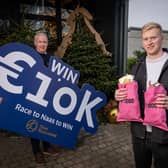 Aidan McGarry of Naas Racecourse with Ireland and Leinster rugby star Jamie Osborne