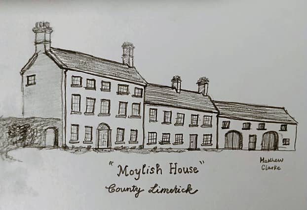 Conjectural drawing of Moylish House by Matthew Clarke, 3rd year student School of Architecture, University of Limerick