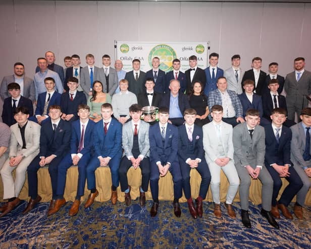 The Offaly minor football squad and management with special guest Cormac Egan
