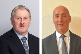 Gerard O’Dwyer, Pallasgreen (left), who is retiring from the Dairygold board of directors has been replaced by Gerald Kirby, Ballyneety