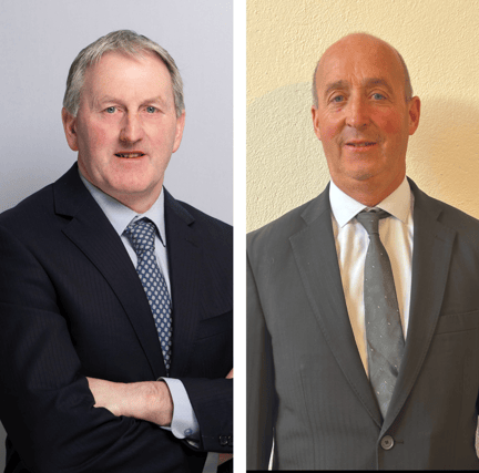 Gerard O’Dwyer, Pallasgreen (left), who is retiring from the Dairygold board of directors has been replaced by Gerald Kirby, Ballyneety