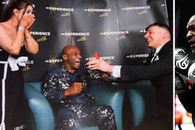 Ballyhaunis and Mayo man Anto Brereton proposed to Emer Reilly at 'An Evening with Mike Tyson'. Pic: Sportsfile