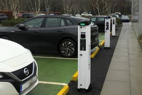 File photo of EV chargers