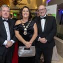 Council priomh-chomhairleoir, Cllr Catherine Slattery, flanked by Minister of State Kieran O'Donnell and council director general, Dr Pat Daly