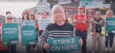 Ann Slattery at the FORSA protest on September 3 outside TD Michael Lowry's office in Thurles.