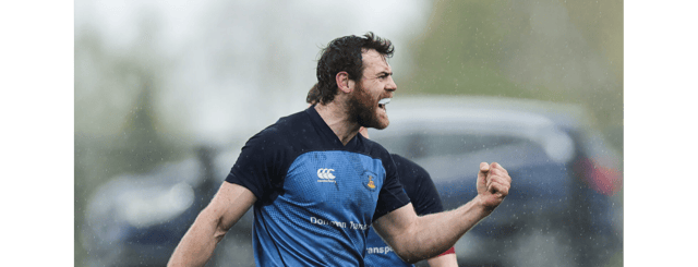 Kevin Kinane celebrates scoring Kilfeacle’s first try against Mallow last Sunday