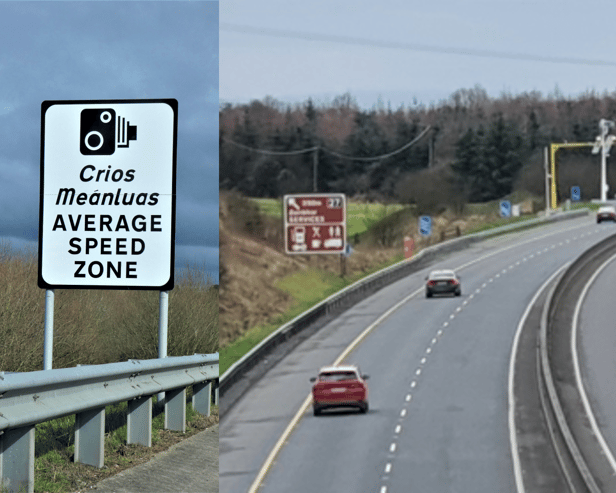Photos of the average speed zone on the M7 motorway via the An Garda Siochana website