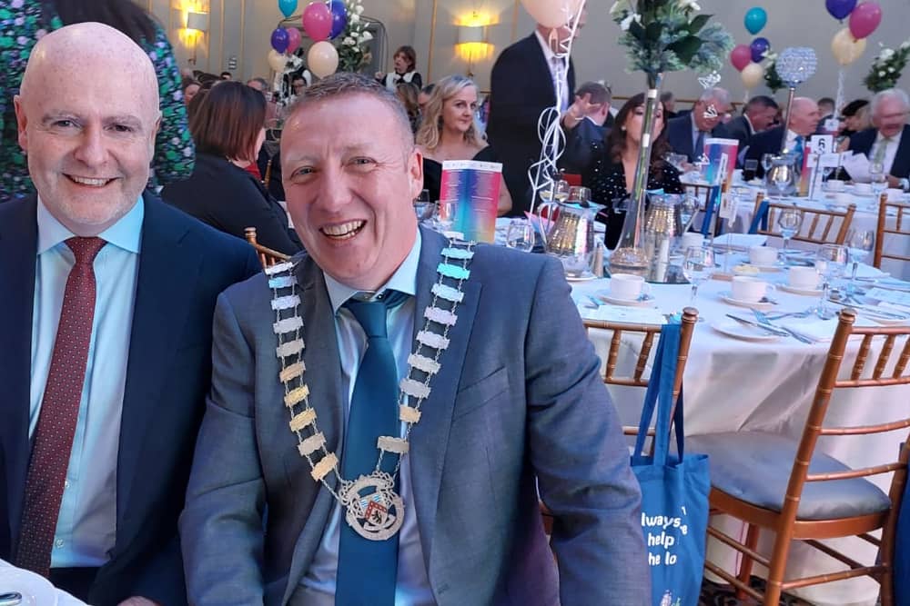 Cllr Barry Walsh, Cathaoirleach of Laois County Council, with Michael Rainey, Council CEO, at the Community and Voluntary Awards. Pic: Leinster Express .