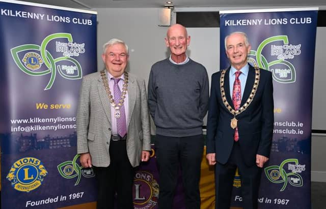 President Kilkenny Lions Club Maurice Regan, Brian Cody, and Mayor John Coonan