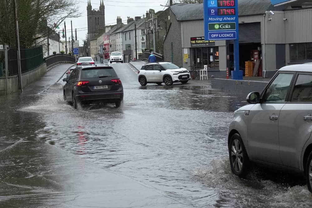 Road flooded at Patrick Street in Portarlington (Photo by Michael Scully)