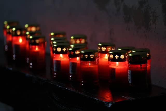 Candles at a vigil held in Ardee on Tuesday night. Liam McBurney PA