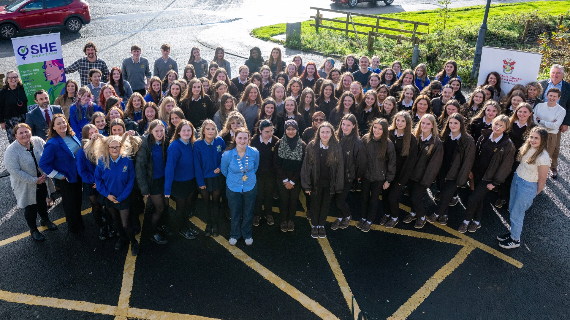 Students attending the Donegal County Council event 'Women Shaping the Future of Local Democracy in Donegal'. (Photo Clive Wasson)