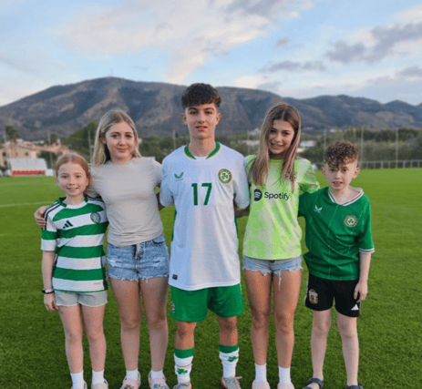 Fionn with his siblings: Katie, Amy, Fionn, Emeline and Francis